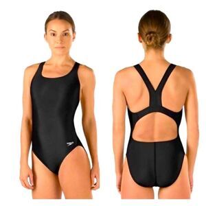 Speedo Black Pro LT One Piece Womens Swimsuit Size 12/38 Lessons/Competition